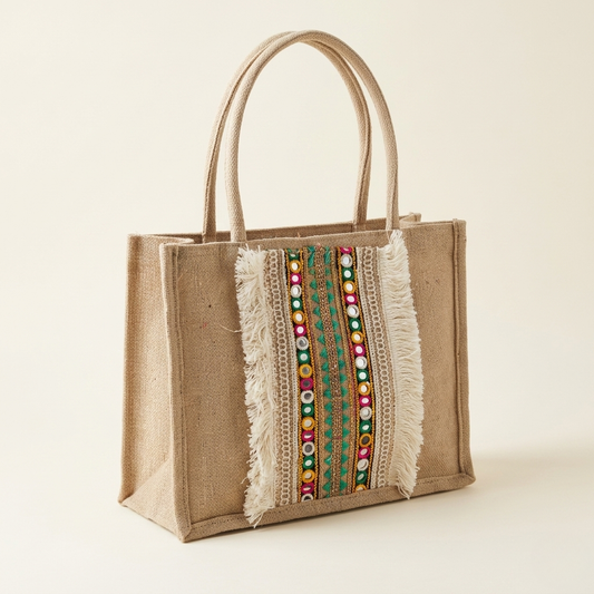 Solara Earthy Chic Jute Tote